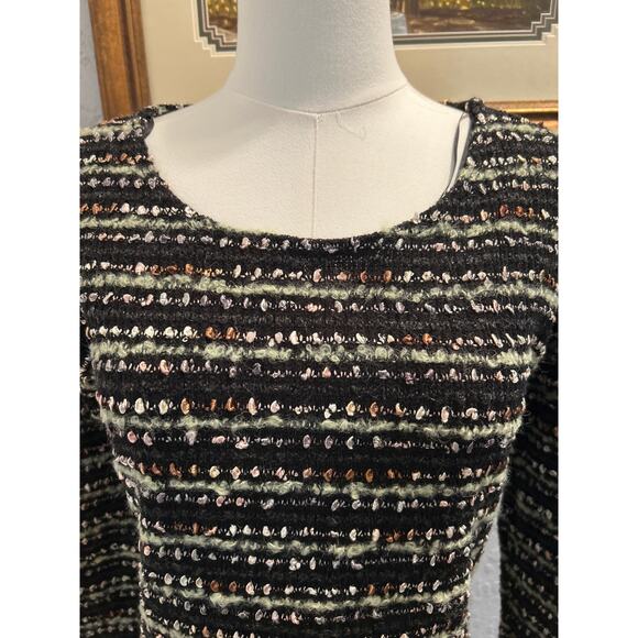 Havana Mixed Textiles VTG Sweater L Multicolor Hi/Low Retro Goth Preppy Corpcore - Picture 4 of 7